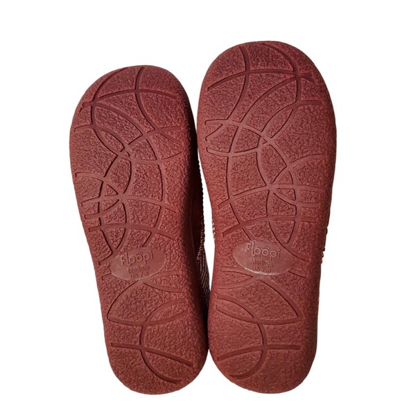 Floopi Maroon & Cream Ladies Slippers NWT Size 7/8 0051 - Picture 4 of 5